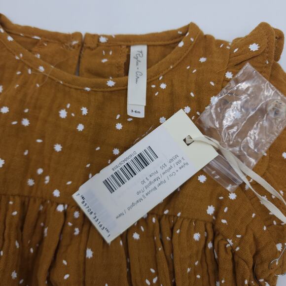 Rylee+ Cru Long Sleeve Piper Blouse in Marigold Dot Size 3-6 Months - Picture 6 of 8